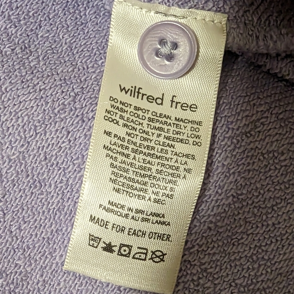 ARITZIA Wilfred Free Free Terry Fleece Shirt Jacket lavender size large - Picture 3 of 4